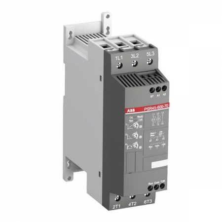 ABB IP10 PSR Series Solid-State Reduced Voltage 3 Phase Softstarter | 30.0 HP @ 480V | Max Current: 46.2 Amps | Control Voltage: 100 - 240 VAC - PSR45-600-11-480V