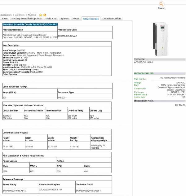 50 HP ABB ACS550 Series NEMA 1 Enclosed Variable Frequency Drive with Integrated Bypass And Disconnect | 208 - 240 VAC 3 Phase Input | 480 VAC 3 Phase Output | 124.0 Amps | ACS550-CC-125A-4 (Copy) - Image 6