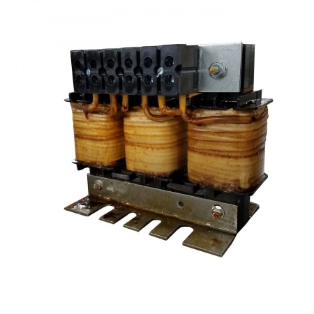 TCI KDR Series Open Chassis 5.0% Impedance 3 Phase Input Line Reactor | 1.5 HP @ 690V | Max Current: 3.4 Amps | Hertz: 50.0/60.0 Hz | Din Rail Clips | UL Certified - KDRMA22H1DR-690V