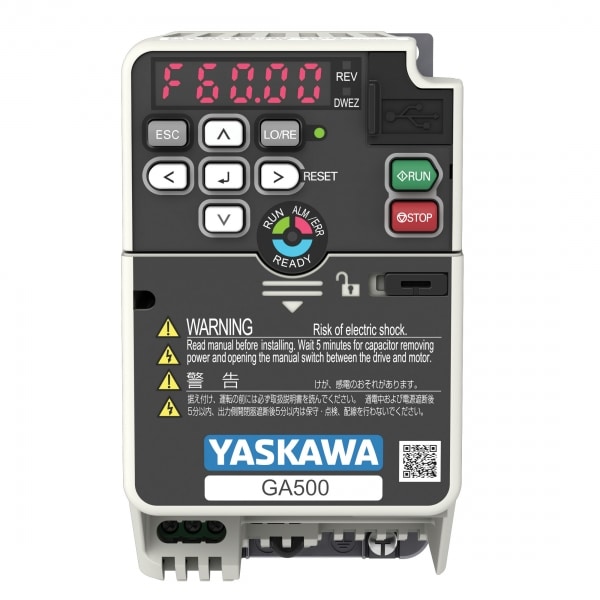 3/4 HP Yaskawa GA500 Series IP20 Enclosed Variable Frequency Drive | 208 - 240 VAC Three Phase Input | 240 VAC Three Phase Output | 3.5 Amps | GA50U2004ABA