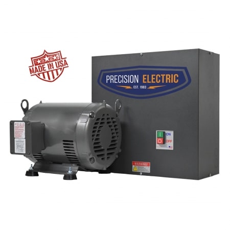 7.5 HP Precision Electric Boost-Phase (Up To 600% Motor Starting Current) NEMA 1 Rotary Phase Converter, 208 - 240 VAC Single Phase Input, 240 VAC Three Phase Output - BOOSTPHASE-PB1500