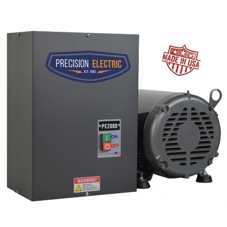 10.0 HP Precision Electric Pro-Phase NEMA 1 Rotary Phase Converter, 208 - 240 VAC Single Phase Input, 240 VAC Three Phase Output - PROPHASE-PE2000