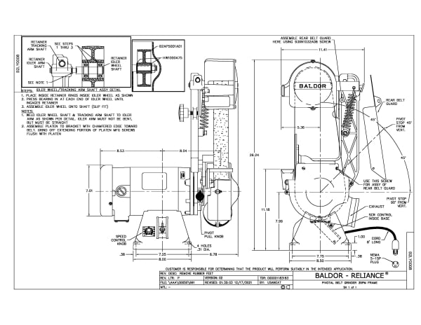 Baldor 24P GRNDR PIVOTAL SPEC 35P486Z331 - 248-151AS - Image 2