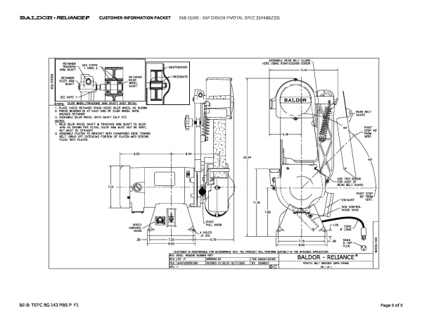 Baldor 24P GRNDR PIVOTAL SPEC 35P486Z331 - 248-151AS - Image 7