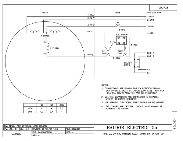 Baldor 1.5 HP, 3600 RPM, 1 Phase, 60 Hz, 3535LC, 3535LC - 248-181TD - Image 3