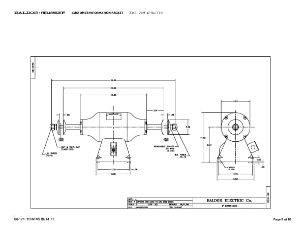 Baldor .75 HP, 1500/1800 RPM, 3 Phase, 50/60 Hz, 3524M - 334B - Image 12