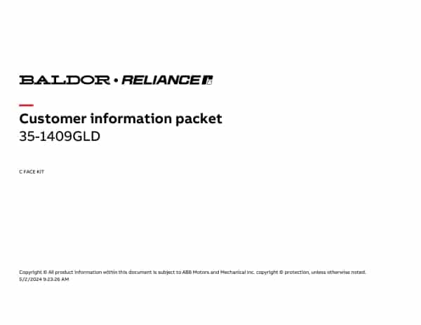 Baldor C FACE KIT - 35-1409GLD - Image 2