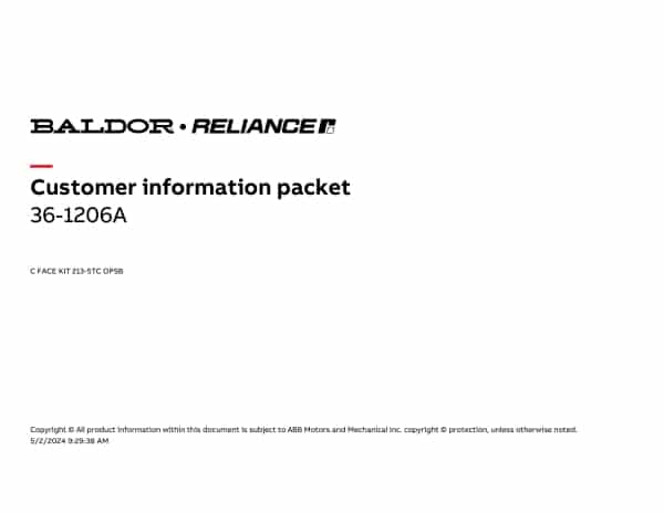 Baldor 36-1206A - C FACE KIT 213-5TC OPSB - Image 2