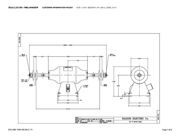 Baldor 1.5 HP, 3600 RPM, 1 Phase, 60 Hz, 3528C, BUFF - 410B - Image 10