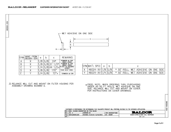 Baldor FILTER KIT - 417077-124 - Image 4