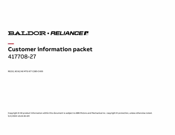 Baldor RE210, BC42/46 MTG KIT C280-C400 - 417708-27 - Image 2