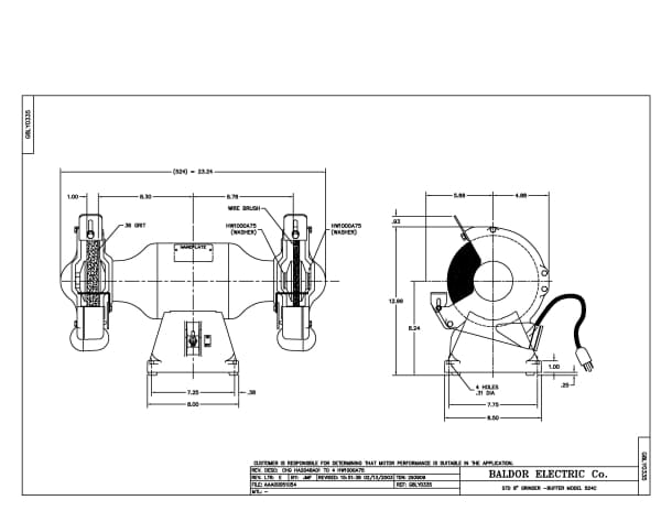 Baldor 24L 2P GRNDR-BUFFER - 862RE - Image 2