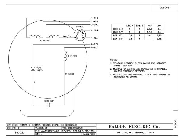 Baldor .33 HP, 1725 RPM, 1 Phase, 60 Hz, 48YZ, 3414L, TEFC - ANFL3501M - Image 3