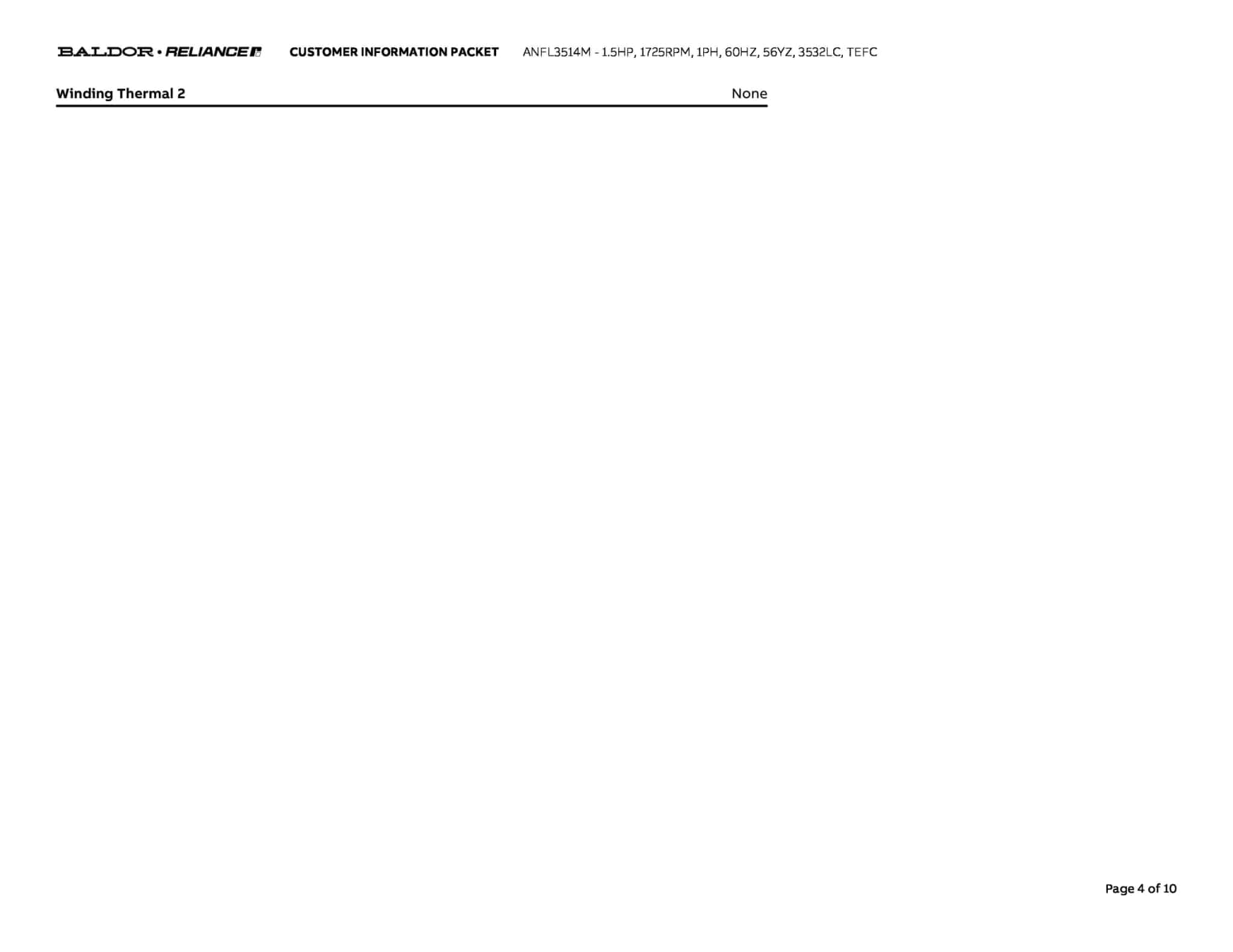 Baldor 1.5 HP, 1725 RPM, 1 Phase, 60 Hz, 56YZ, 3532LC, TEFC - ANFL3514M - Image 7