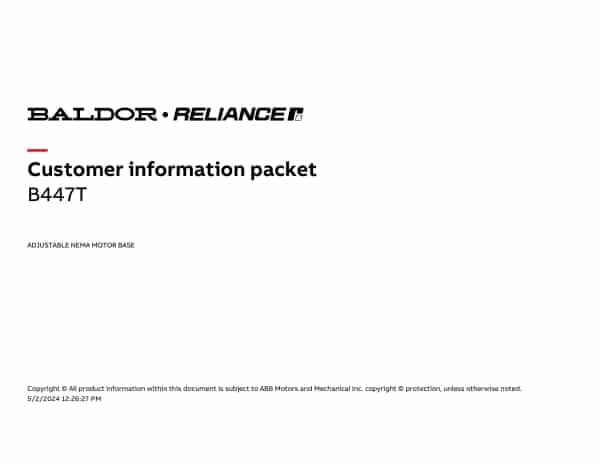 Baldor B447T - ADJUSTABLE NEMA MOTOR BASE - Image 2