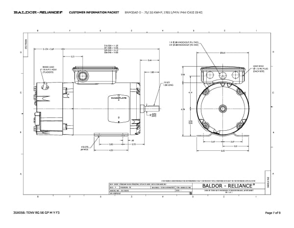 Baldor .75/.55 KW HP, 1765 1/MIN IP44 IC410 19 KG - BNM3542-D - Image 10
