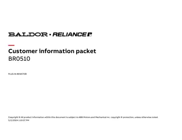 Baldor BR0510 - PLUG IN RESISTOR - Image 2