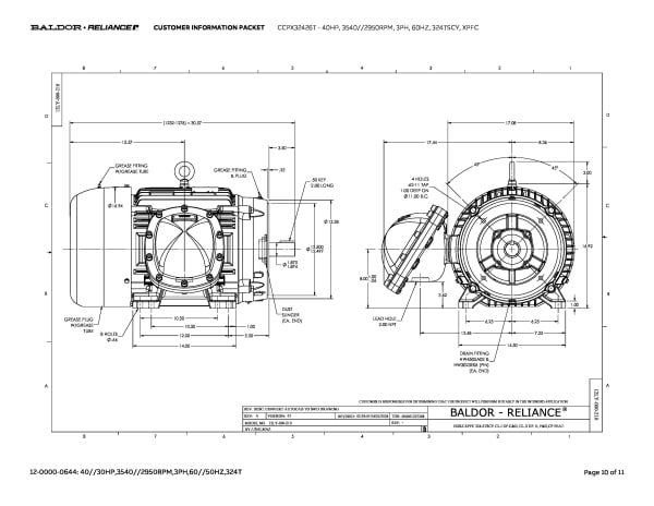 Baldor CCPX32426T - 40 HP, 3540//2950 RPM, 3 Phase, 60 Hz, 324TSCY, XPFC - Image 13