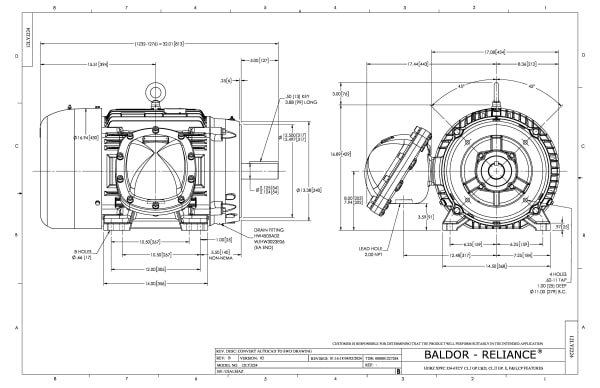Baldor 54M 4P XPFC HOR 324TCY TSTAT CP FEAT INV - CCPX32446T - Image 2