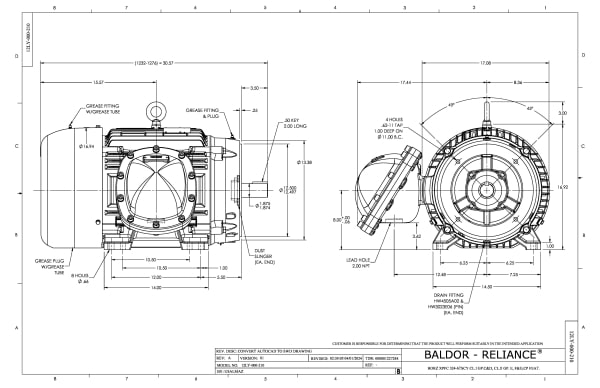 Baldor 50 HP, 3560//2960 RPM, 3 Phase, 60 Hz, 326TSCY, XPFC - CCPX32526T - Image 2