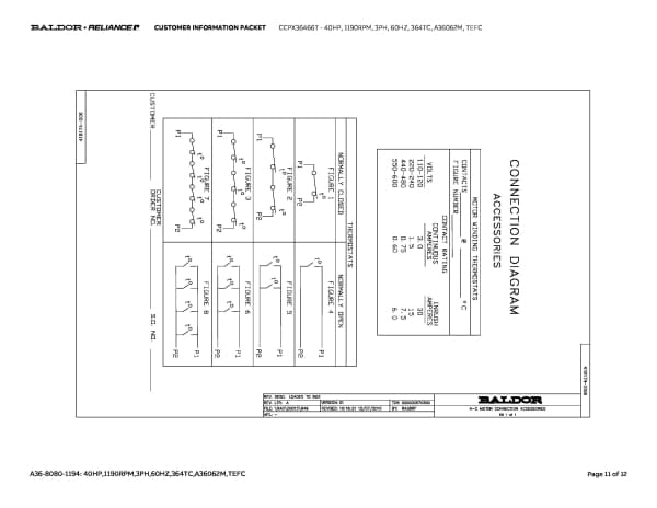 Baldor 40 HP, 1190 RPM, 3 Phase, 60 Hz, 364TC, A36062M, TEFC - CCPX36466T - Image 14