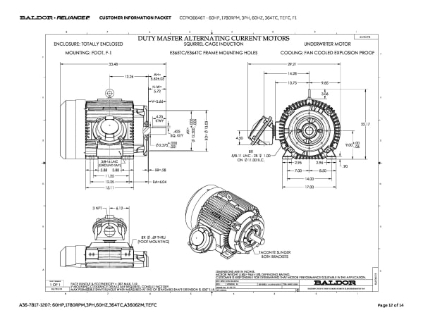 60HP,1780RPM,3PH,60HZ,364TC,TEFC,F1 - CCPX36646T - Image 15