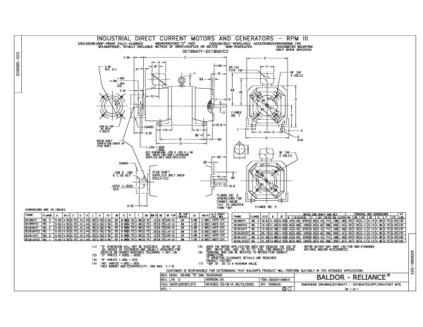 Baldor CD1803R - DC1811ATCZ, 3 HP, 1750 RPM, 180, 200, TENV, F3 - Image 2