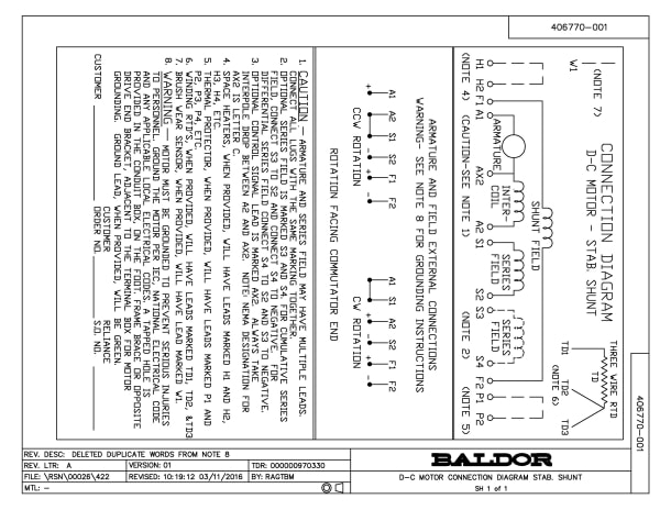 Baldor CD2007R-2 - C1812ATCZ, 7.5 HP, 1750 RPM, 240, 240, DPG, F1 - Image 3