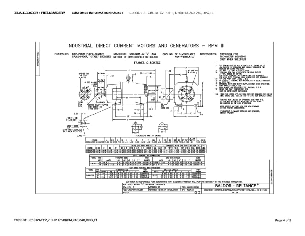 Baldor CD2007R-2 - C1812ATCZ, 7.5 HP, 1750 RPM, 240, 240, DPG, F1 - Image 7