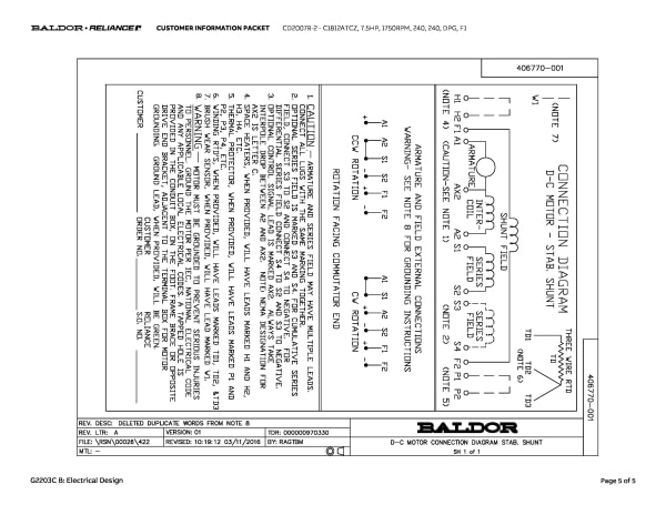 Baldor CD2007R-2 - C1812ATCZ, 7.5 HP, 1750 RPM, 240, 240, DPG, F1 - Image 8