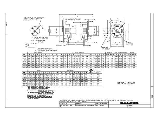 Baldor 15 HP, 1750/2300 RPM, DC, 258ATC, DPFG, F1 - CD2015P-2 - Image 2
