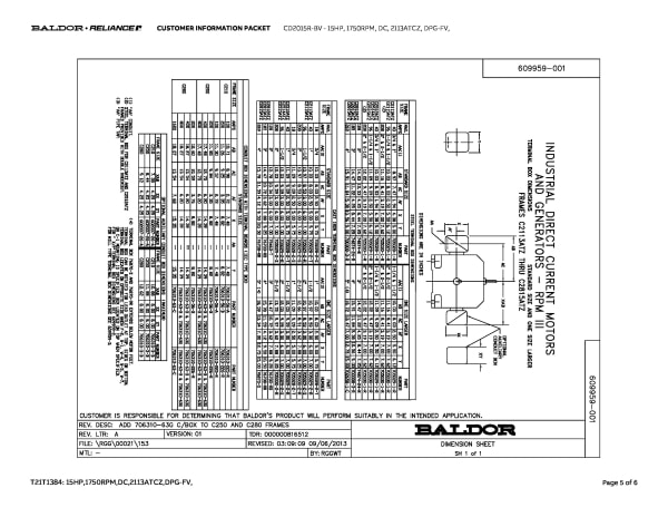 Baldor CD2015R-BV - 15 HP, 1750 RPM, DC, 2113ATCZ, DPG-FV, - Image 8