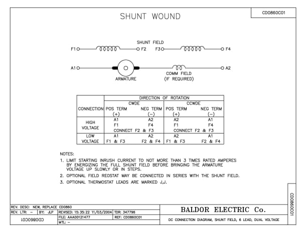 Baldor .5 HP, 1750 RPM, DC, 56C, 3420D, TEFC, F1, N - CD3450 - Image 3