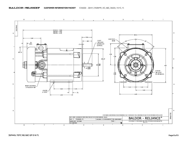 Baldor .33 HP, 1750 RPM, DC, 56C, 3513D, TEFC, F1 - CD5333 - Image 11