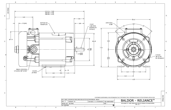 Baldor .75 HP, 1750 RPM, DC, 56C, 3528D, TEFC, F1 - CD5375 - Image 2