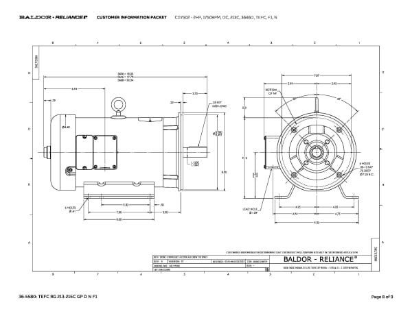 Baldor 2 HP, 1750 RPM, DC, 213C, 3646D, TEFC, F1, N - CD7502 - Image 11