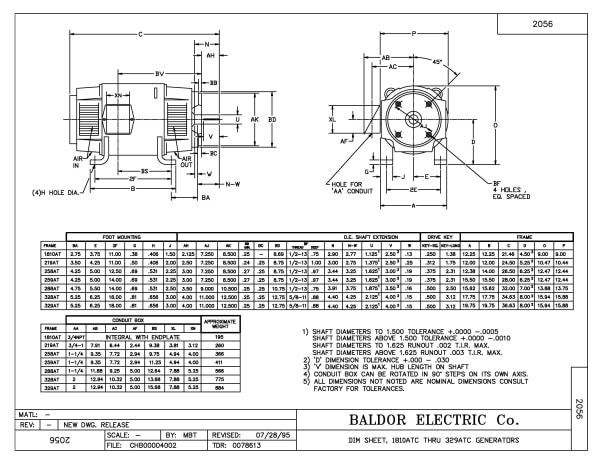 Baldor CDMG2333 - 0328ATC, 33KWKW, 1750 RPM, 230, 230, DPFG, F2 - Image 2