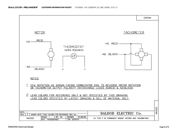 Baldor 1 HP, 2500 RPM, DC, 56C, 3428P, TEFC, F1 - CDP3450 - Image 12