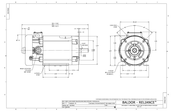 Baldor 1.5 HP, 1750 RPM, DC, 145TC, 3536P, TEFC, F1, N - CDP3575 - Image 2
