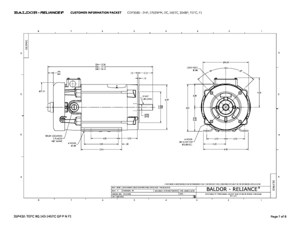 Baldor 2 HP, 1750 RPM, DC, 145TC, 3548P, TEFC, F1 - CDP3585 - Image 10