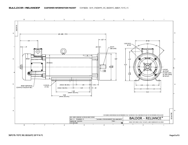 Baldor 5 HP, 1750 RPM, DC, 1810ATC, 3681P, TEFC, F1 - CDP3605 - Image 11