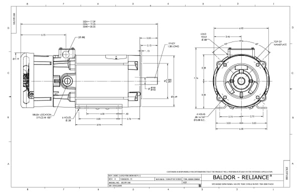 Baldor 1.5 HP, 1750 RPM, DC, 145TC, 3536P, TEFC, F1, N - CDPT3575 - Image 2