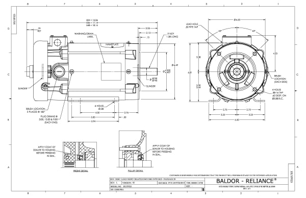 Baldor 2 HP, 1750 RPM, DC, 145TC, 3548P, TEFC, F1 - CDPWD3585 - Image 2