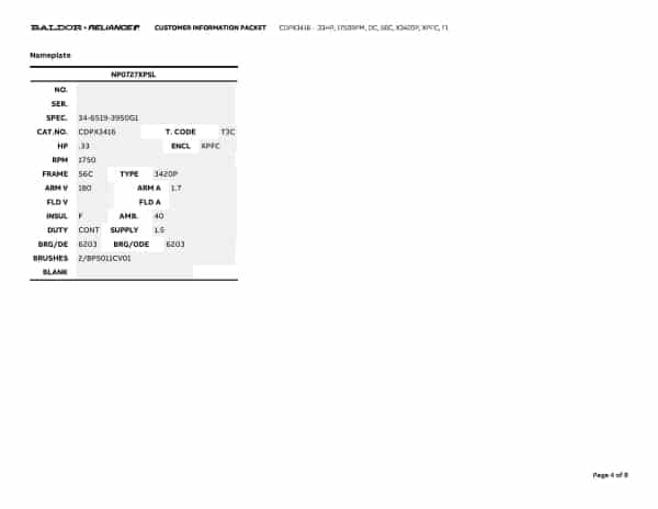 .33HP,1750RPM,DC,56C,X3420P,XPFC,F1 - CDPX3416 - Image 7