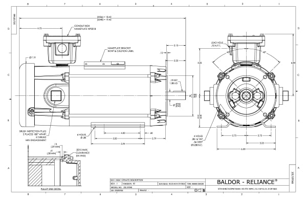 Baldor 1.5 HP, 1750 RPM, DC, 145TC, X3548P, XPFC, F1 - CDPX3575 - Image 2
