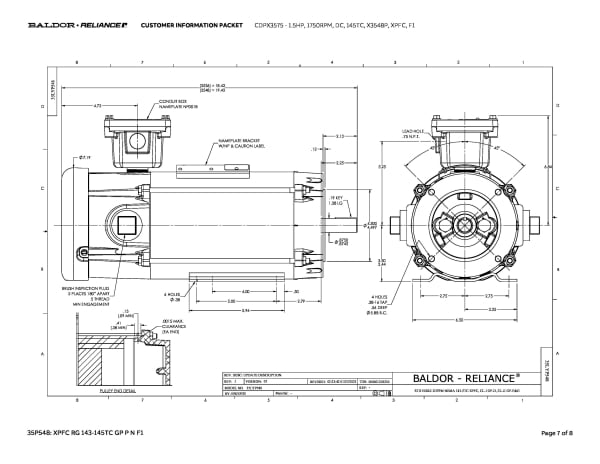 Baldor 1.5 HP, 1750 RPM, DC, 145TC, X3548P, XPFC, F1 - CDPX3575 - Image 10