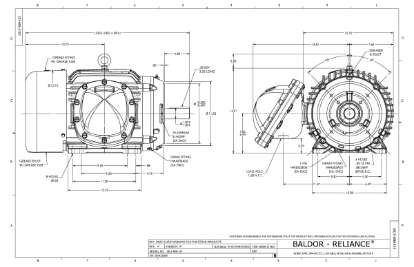 Baldor 15 HP, 1175//985 RPM, 3 Phase, 60/50 Hz, 284TC, XPFC - CDRX281564T - Image 2