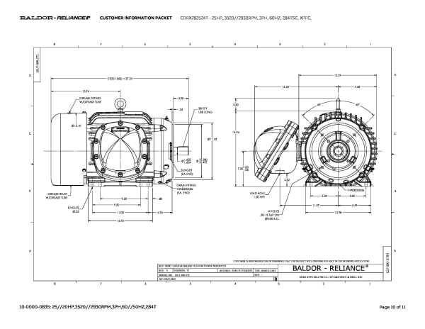 Baldor 25 HP, 3520//2930 RPM, 3 Phase, 60 Hz, 284TSC, XPFC,  - CDRX282524T - Image 13