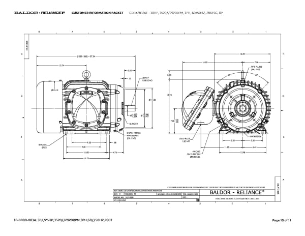 Baldor 30 HP, 3520//2920 RPM, 3 Phase, 60/50 Hz, 286TSC, XP - CDRX28324T - Image 13