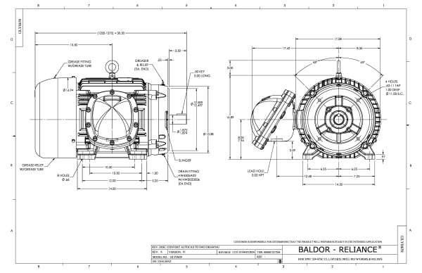 Baldor 40 HP, 3540//2950 RPM, 3 Phase, 60/50 Hz, 324TSC, XP - CDRX32424T - Image 2